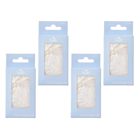 Pharmacy Health Clear Shower Caps 2 Pack Bundle of 4