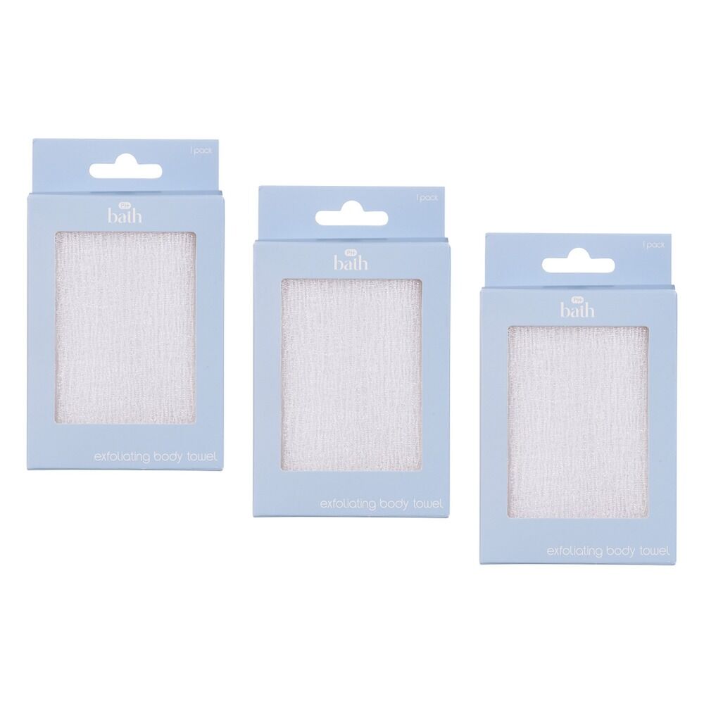 Pharmacy Health Exfoliating Body Towel Pack of 3