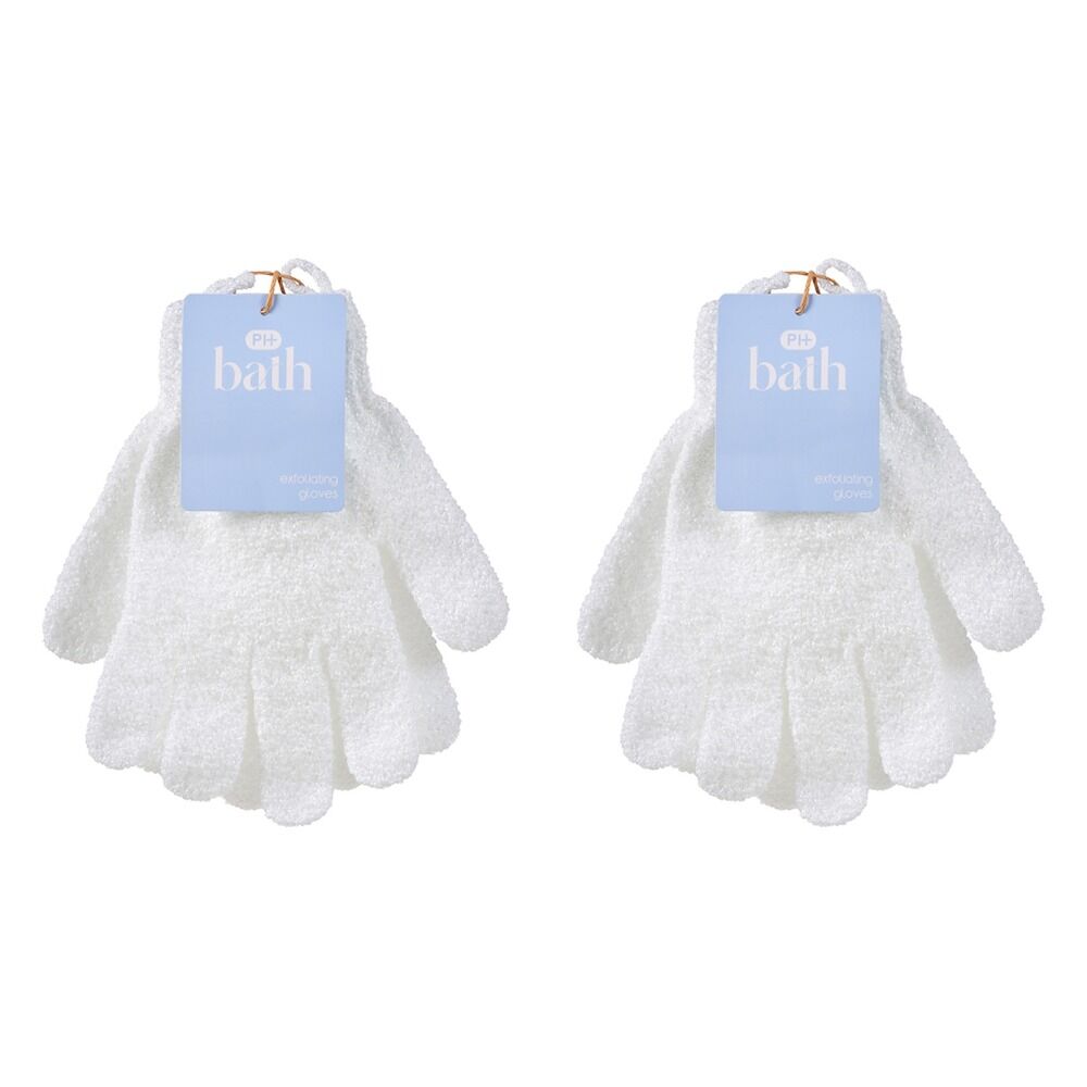 Pharmacy Health Exfoliating Gloves White Pack of 2