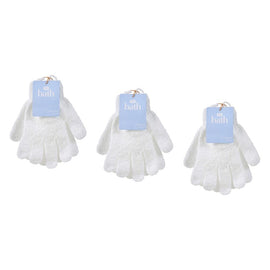 Pharmacy Health Exfoliating Gloves White Pack of 3