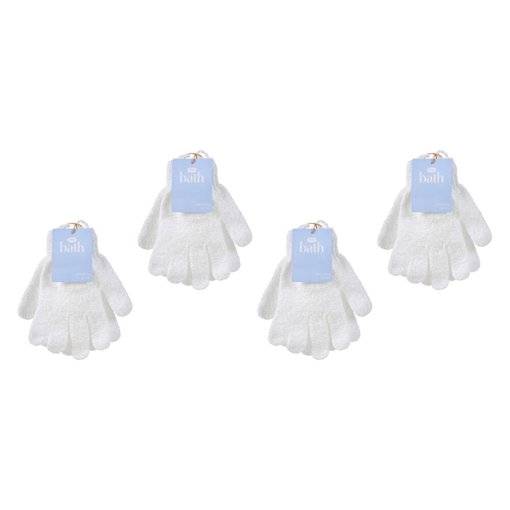 Pharmacy Health Exfoliating Gloves White Pack of 4