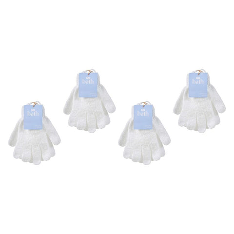 Pharmacy Health Exfoliating Gloves White Pack of 4