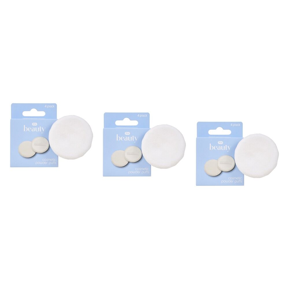 Pharmacy Health Cosmetic Powder Puffs 4 Pack Bundle of 3