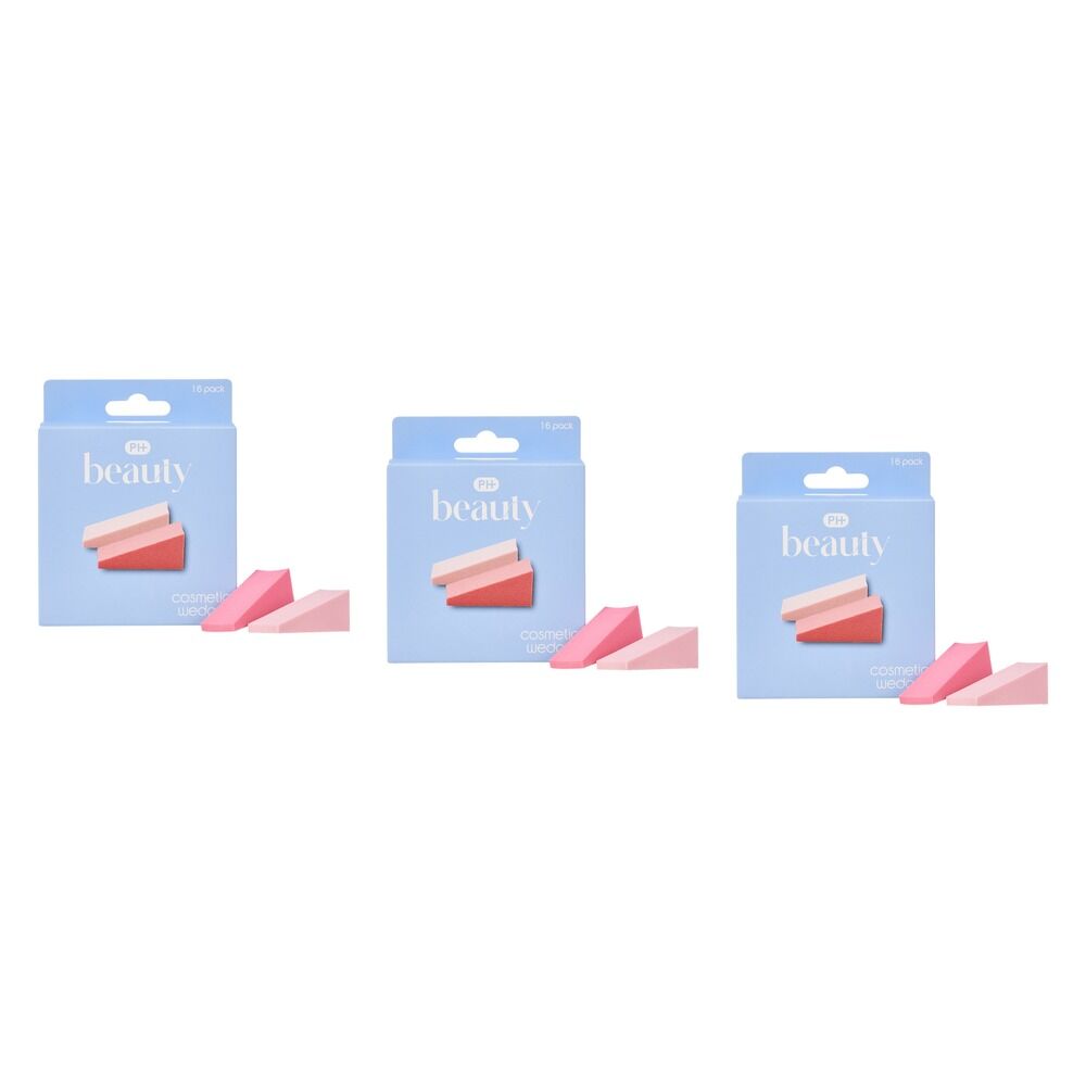 Pharmacy Health Cosmetic Sponge Wedges 16 Pack Bundle of 3