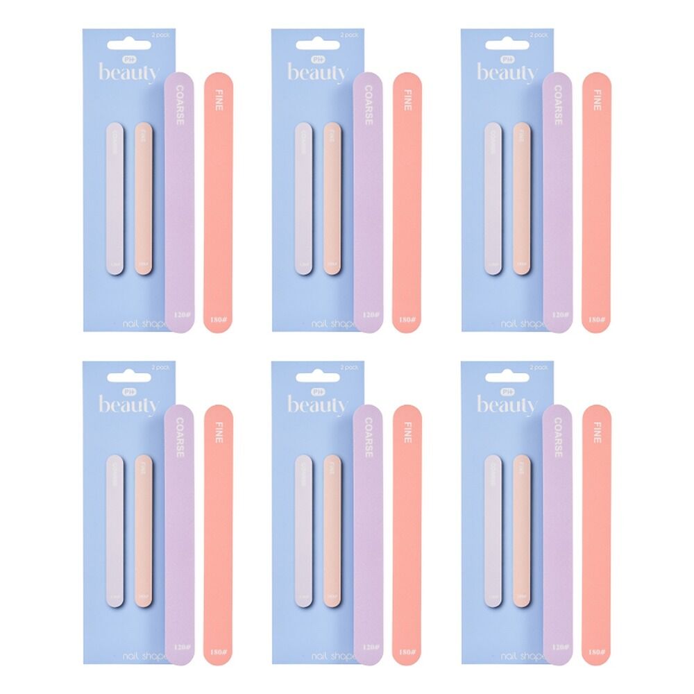Pharmacy Health Nail File & Shaper 2 Pack Bundle of 6
