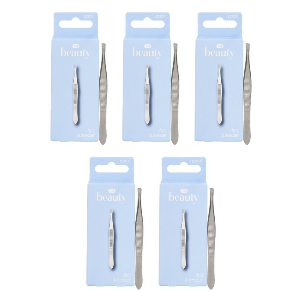 Pharmacy Health Flat Tweezer Pack of 5