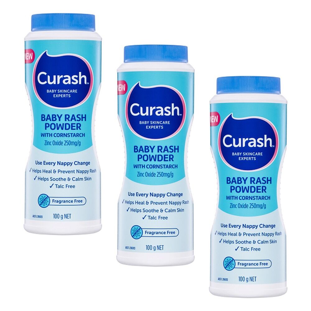 Curash Baby Rash Powder with Cornstarch 100g x 3 Bundle of 3