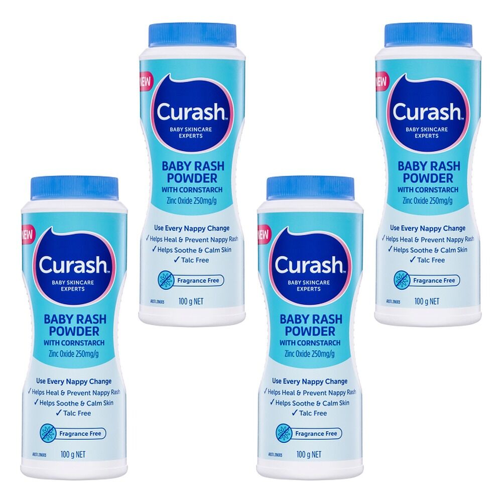 Curash Baby Rash Powder with Cornstarch 100g x 3 Bundle of 4