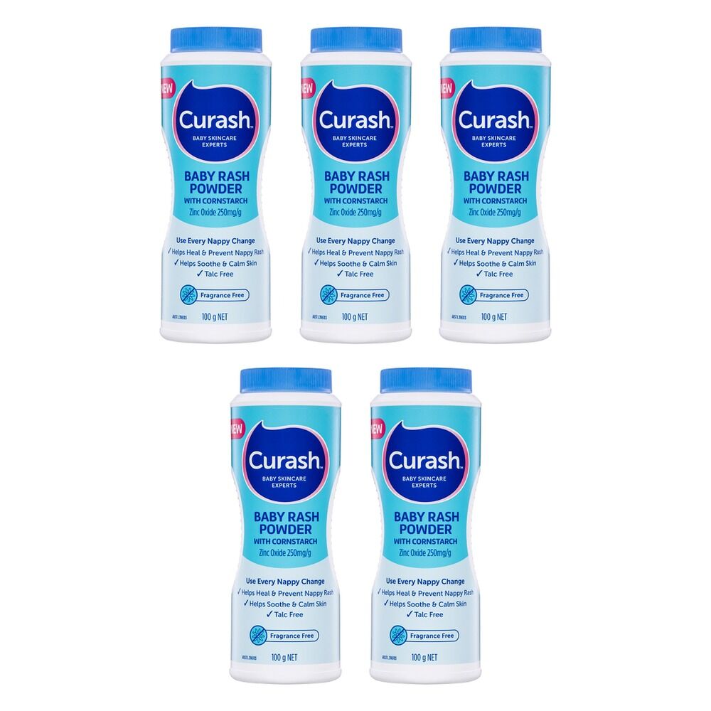Curash Baby Rash Powder with Cornstarch 100g x 3 Bundle of 5