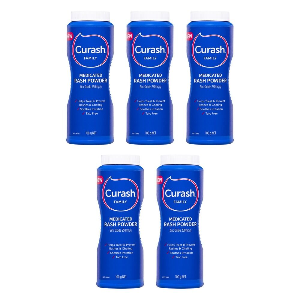 Curash Family Medicated Rash Powder 100g x 3 Bundle of 5