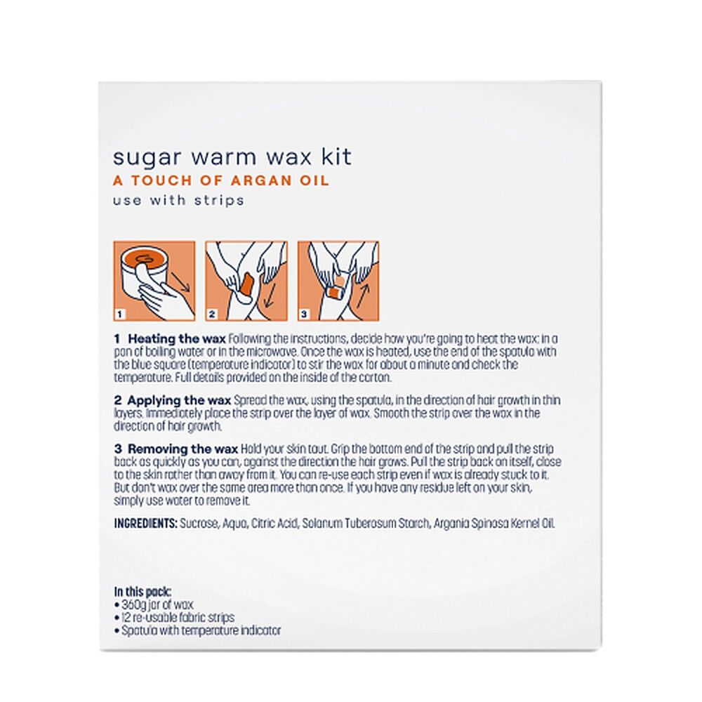 Veet Sugar Warm Wax Hair Removal Kit With Argan Oil 360g