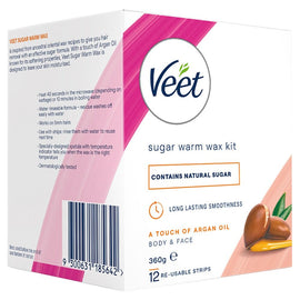 Veet Sugar Warm Wax Hair Removal Kit With Argan Oil 360g