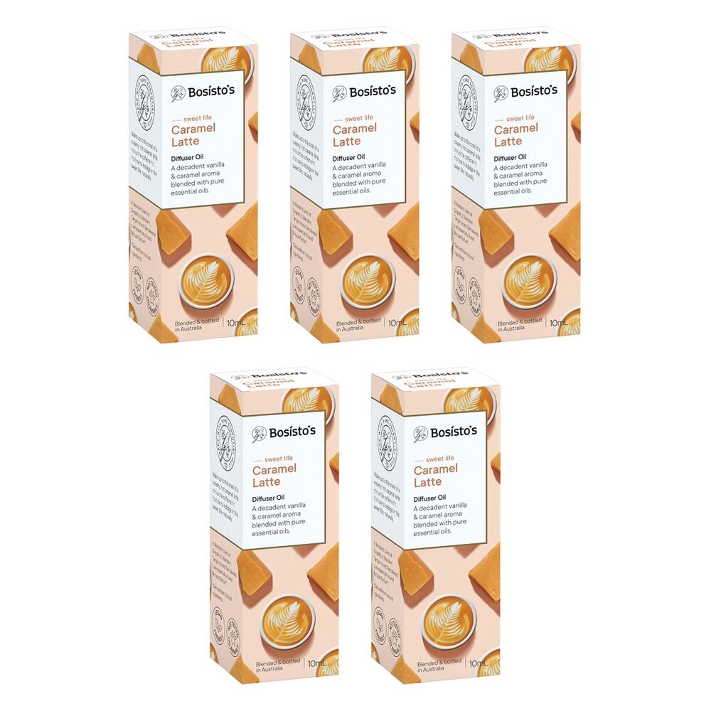 Bosisto's Caramel Latte Diffuser Oil 10mL Pack of 5