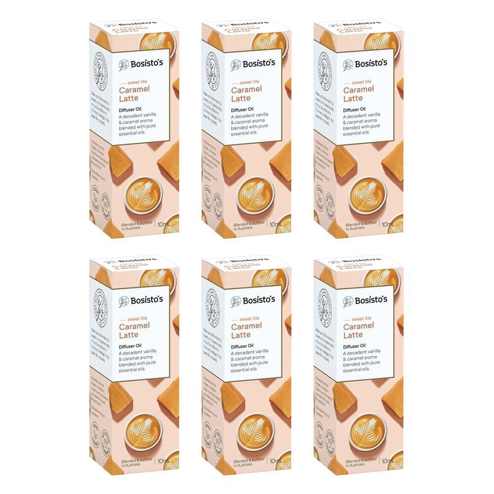 Bosisto's Caramel Latte Diffuser Oil 10mL Pack of 6