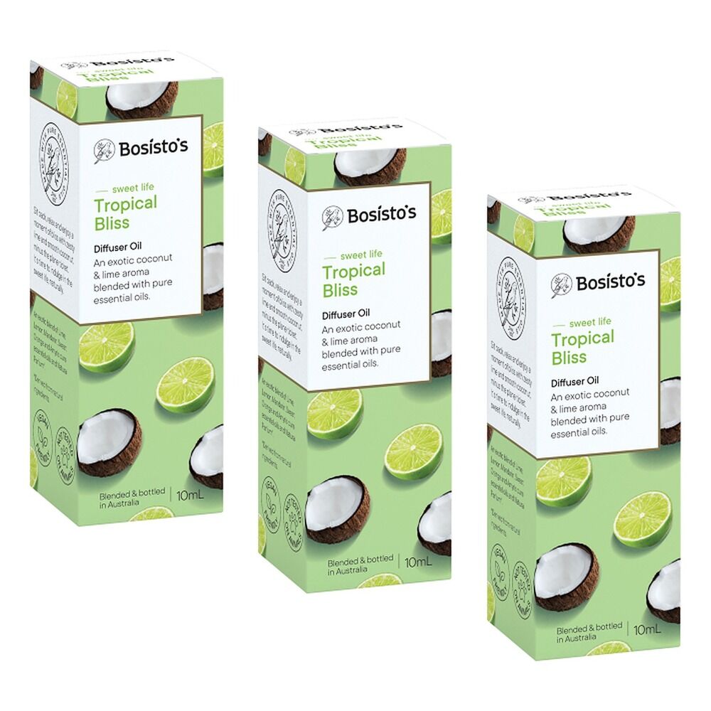 Bosisto's Tropical Bliss Diffuser Oil 10mL Pack of 3
