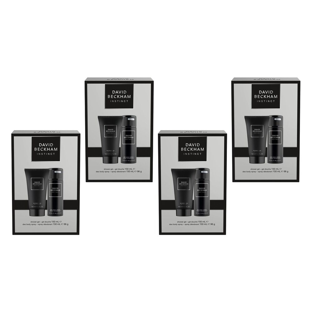 David Beckham Fragrances Instinct Body Spray & Shower Gel 150ml Set Pack of 4