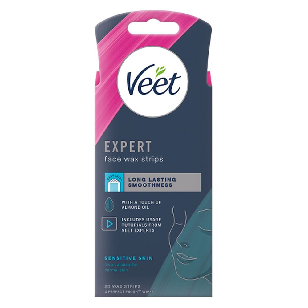 Veet Expert Face Wax Strips for Sensitive Skin 20 Strips