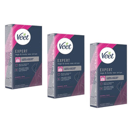 Veet Expert Legs & Body Wax Strips for Normal Skin 40 Strips Pack of 3