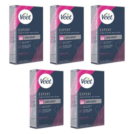 Veet Expert Legs & Body Wax Strips for Normal Skin 40 Strips Pack of 5