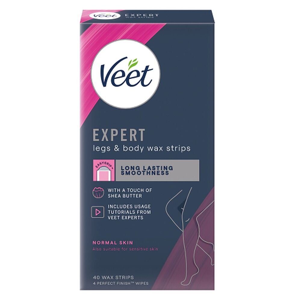 Veet Expert Legs & Body Wax Strips for Normal Skin 40 Strips
