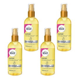 Veet Expert Miraculous Oil for Pre and Post Hair Removal 100mL Pack of 4