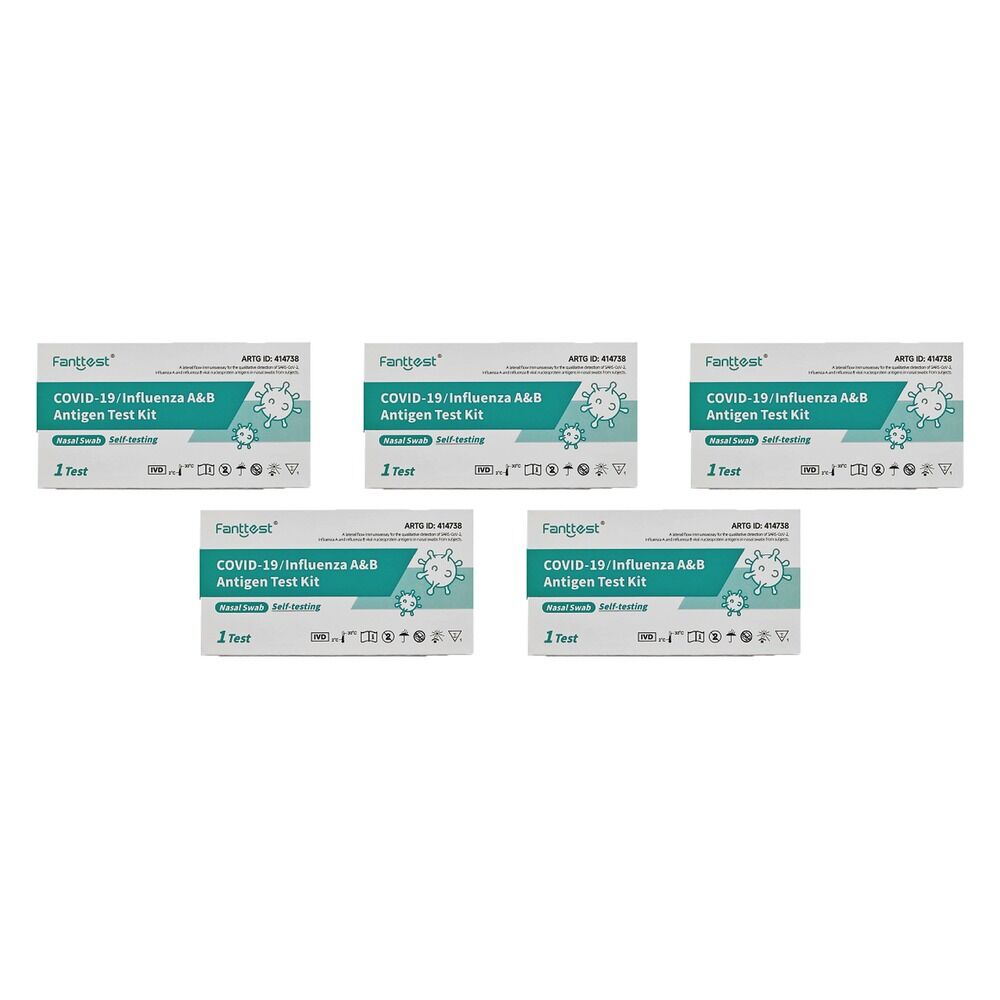 Fanttest Flu A/B and Covid-19 Rapid Antigen Test Pack of 5