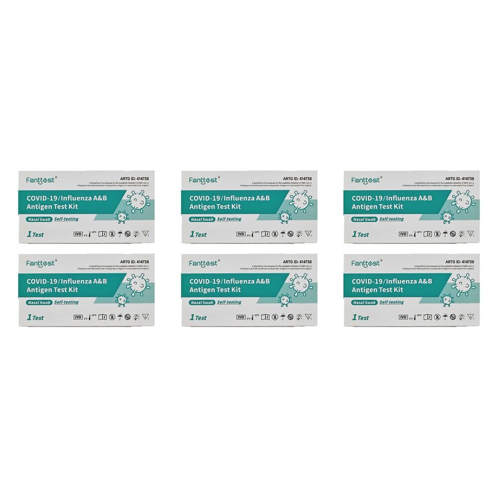 Fanttest Flu A/B and Covid-19 Rapid Antigen Test Pack of 6