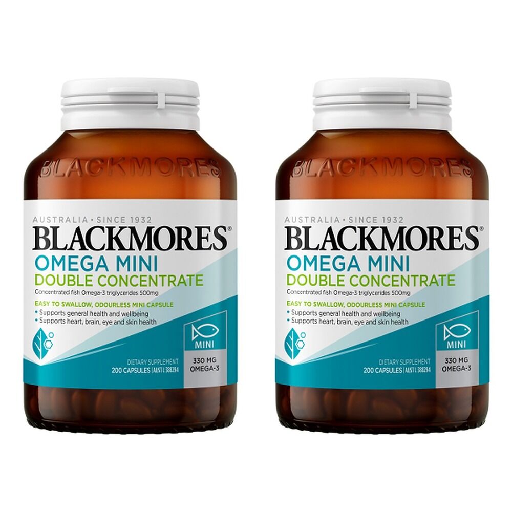 Blackmores Omega Mini Double Concentrate 200 Capsules Pack of 2