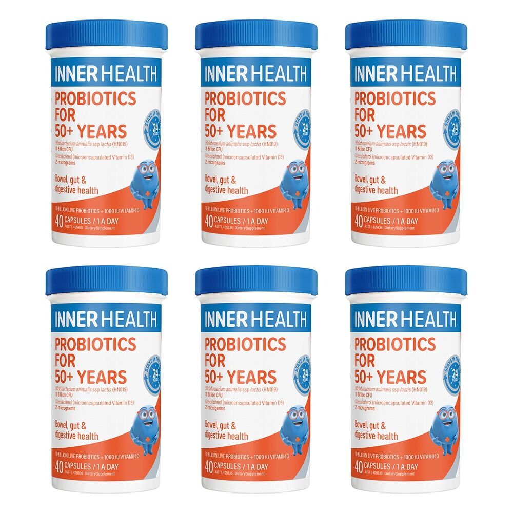 Inner Health Probiotic for 50+ Years 40 Capsules Pack of 6