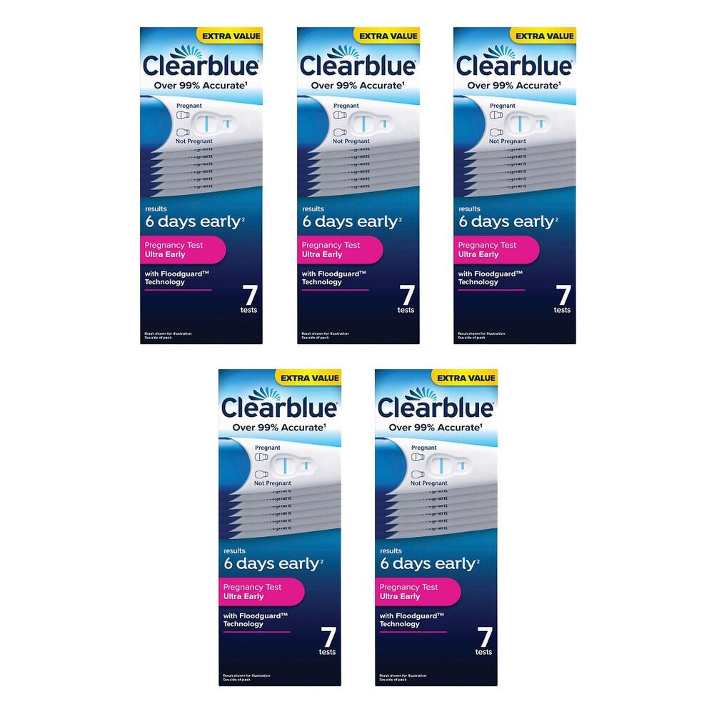 Clearblue Ultra Early Pregnancy Test 7 Pack Bundle of 5