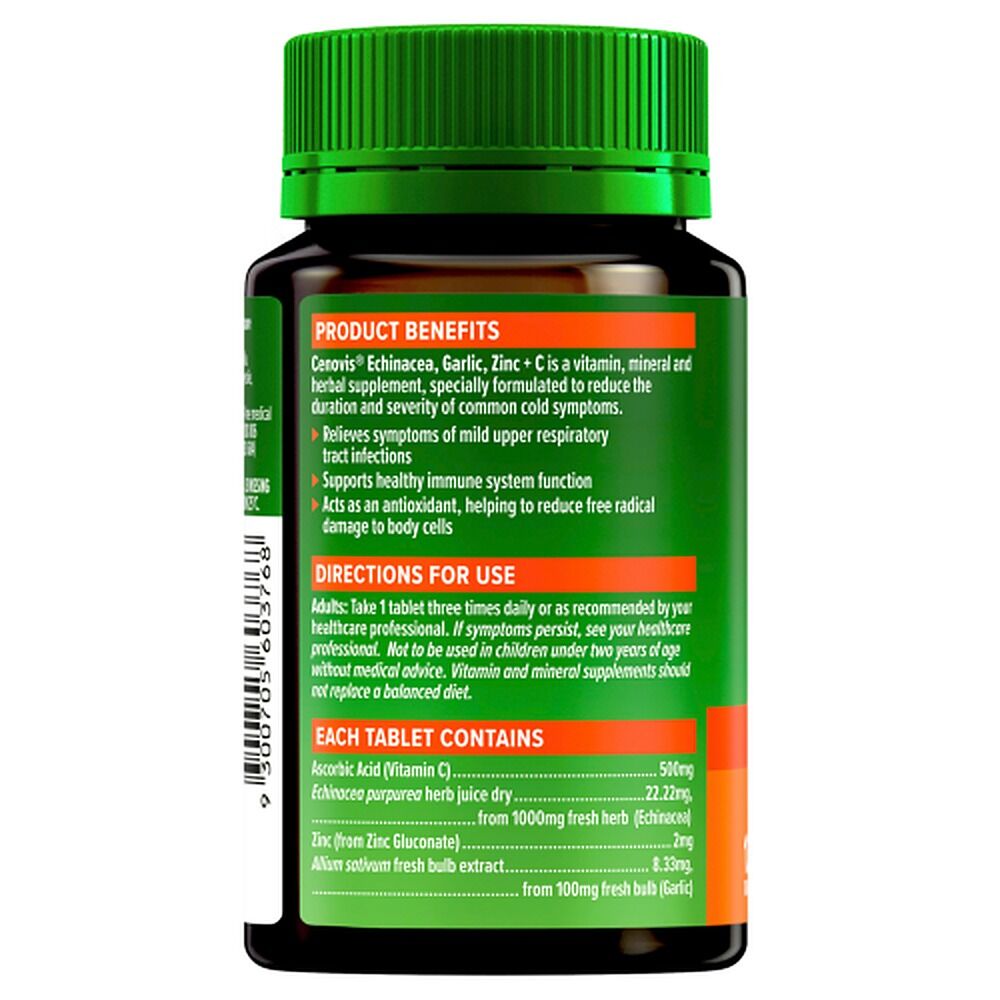 Cenovis Echinacea, Garlic, Zinc & C 125 Tablets