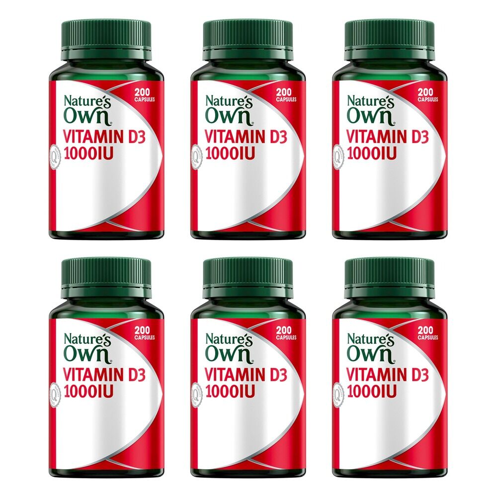 Nature's Own Vitamin D3 1000IU 200 Capsules Pack of 6