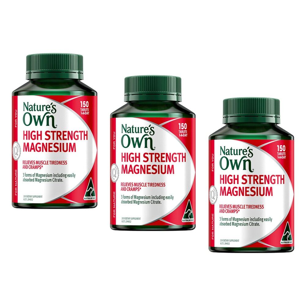 Nature's Own High Strength Magnesium 150 Tablets Pack of 3