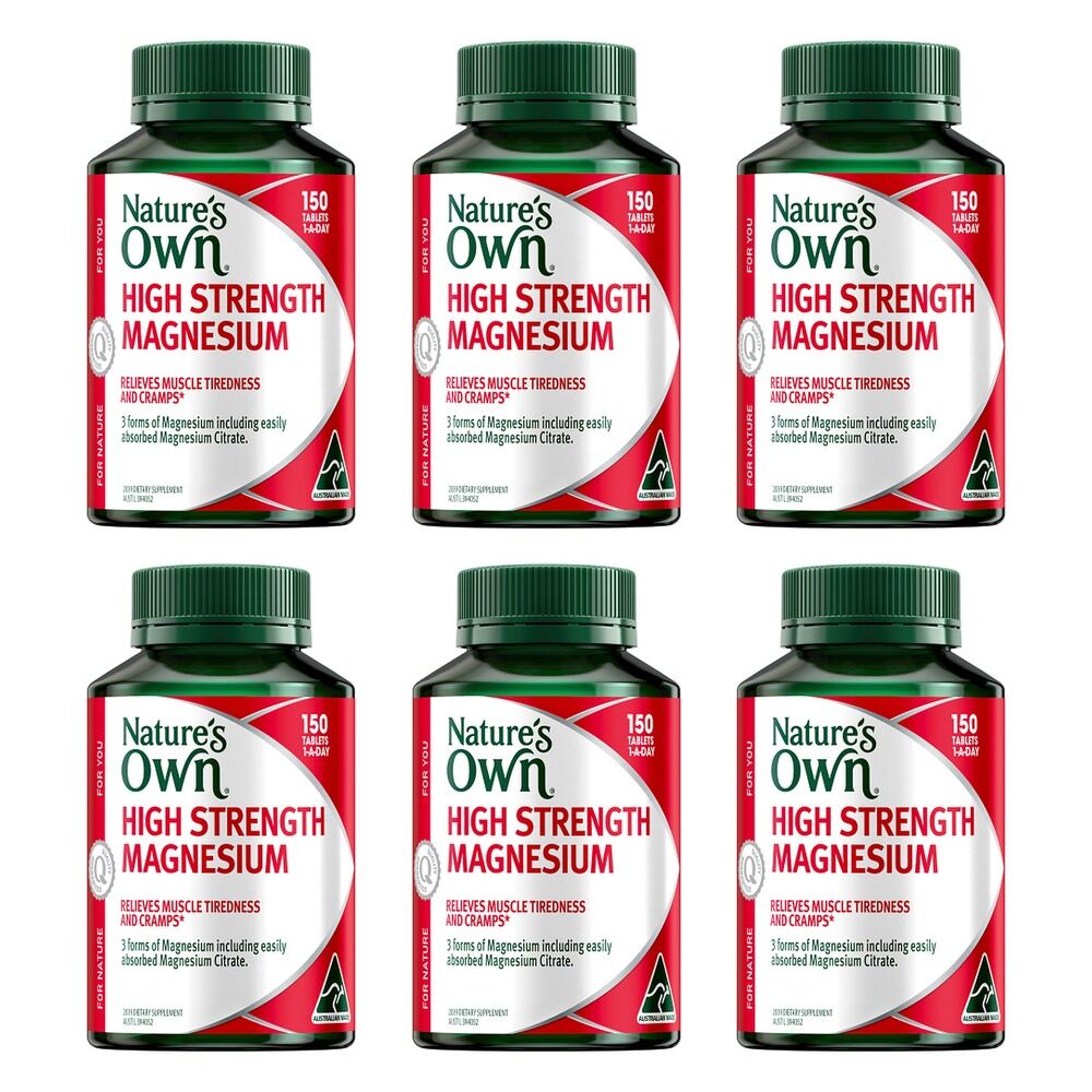 Nature's Own High Strength Magnesium 150 Tablets Pack of 6