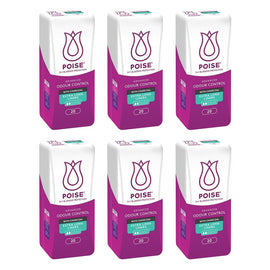 Poise Charcoal Extra Long Liners 20 Pack x 6 Bundle of 6