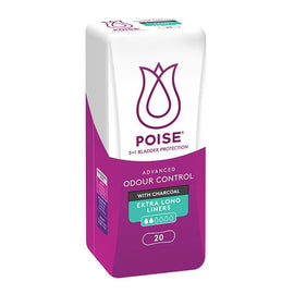 Poise Charcoal Extra Long Liners 20 Pack x 6