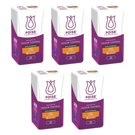 Poise Charcoal Light Liners 22 Pack x 6 Bundle of 5