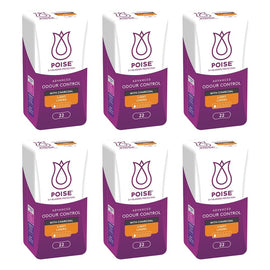 Poise Charcoal Light Liners 22 Pack x 6 Bundle of 6