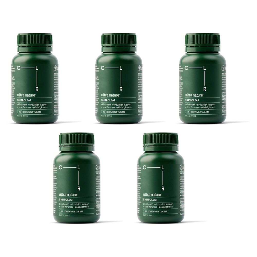 Ultra Nature Skin Clear 30 Chewable Tablets Pack of 5