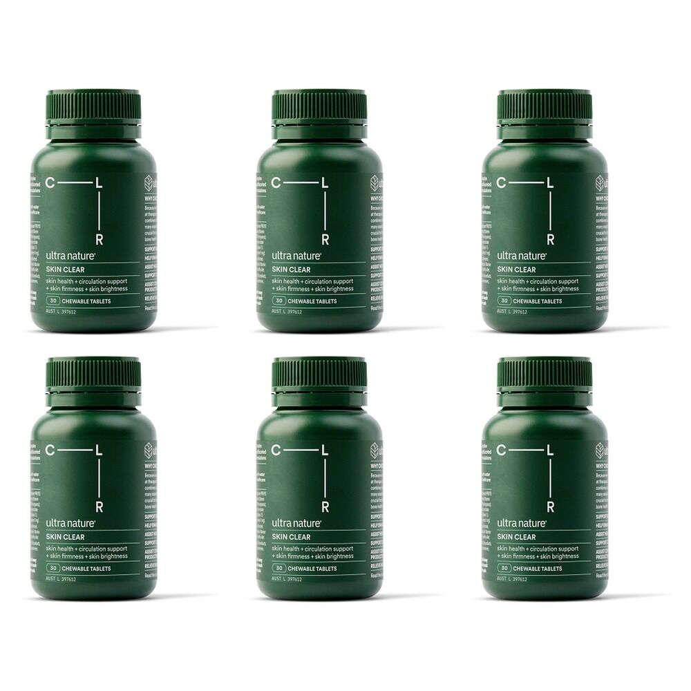 Ultra Nature Skin Clear 30 Chewable Tablets Pack of 6
