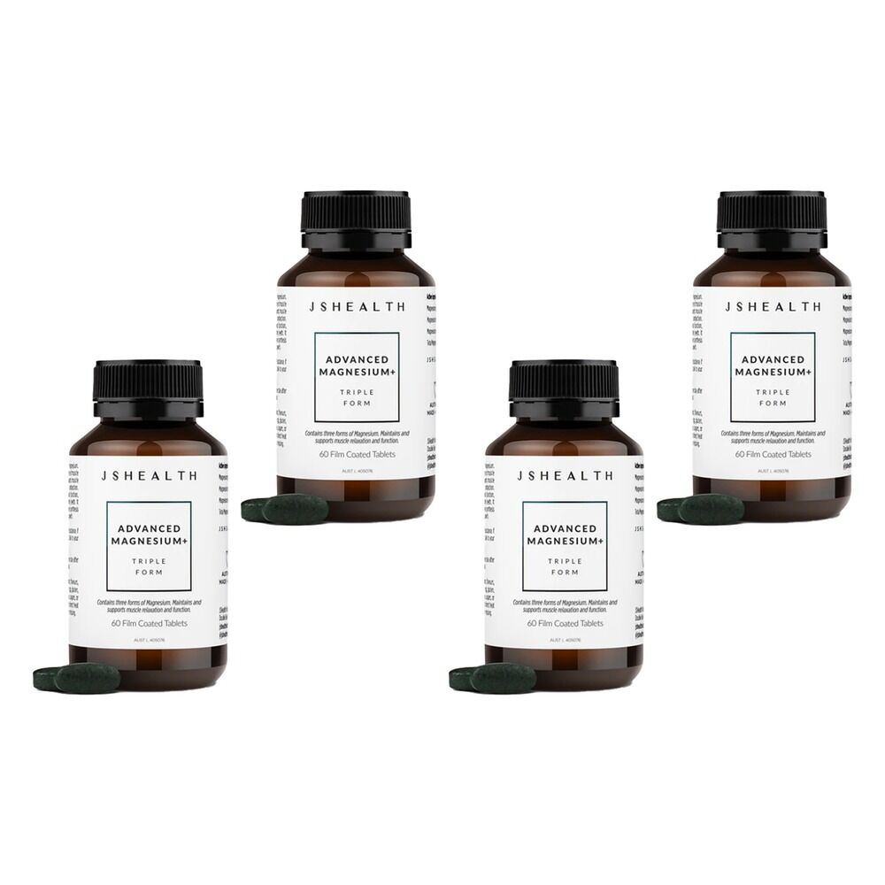 JSHealth Advanced Magnesium+ Triple Form 60 Tablets Pack of 4