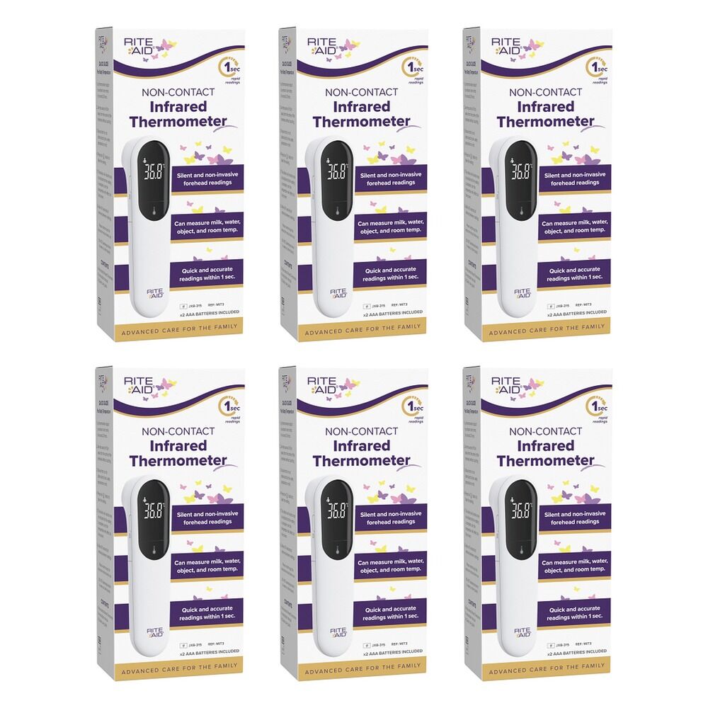 Rite Aid Non-Contact Infrared Thermometer Pack of 6