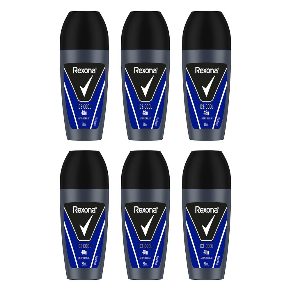 Rexona 48H Antiperspirant Ice Cool Roll-On 50mL x 6 Bundle of 6