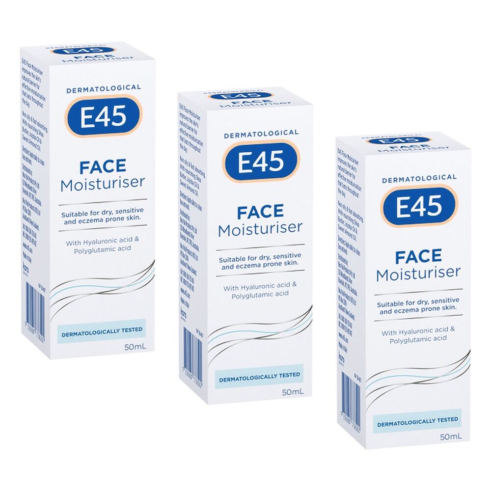E45 Face Moisturiser 50mL Pack of 3