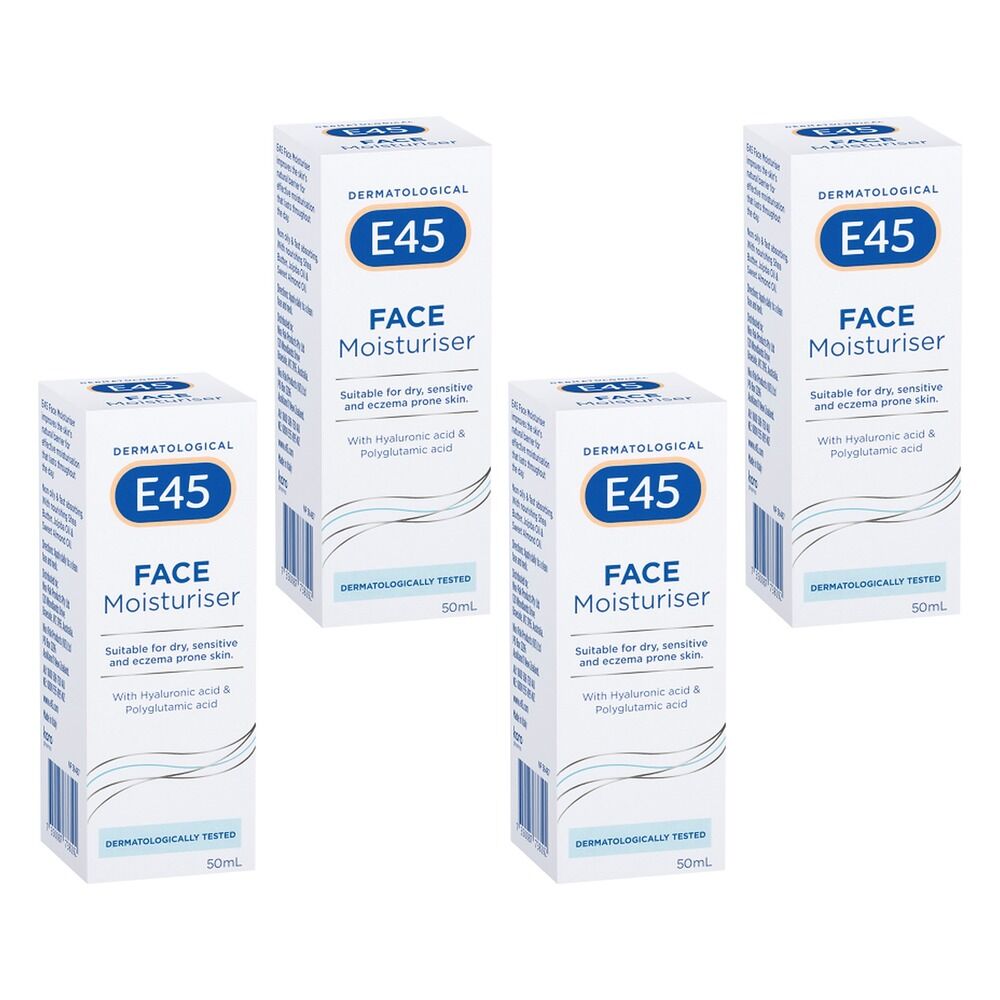 E45 Face Moisturiser 50mL Pack of 4