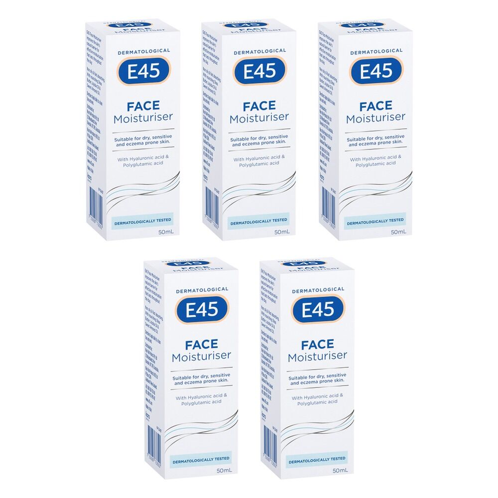 E45 Face Moisturiser 50mL Pack of 5