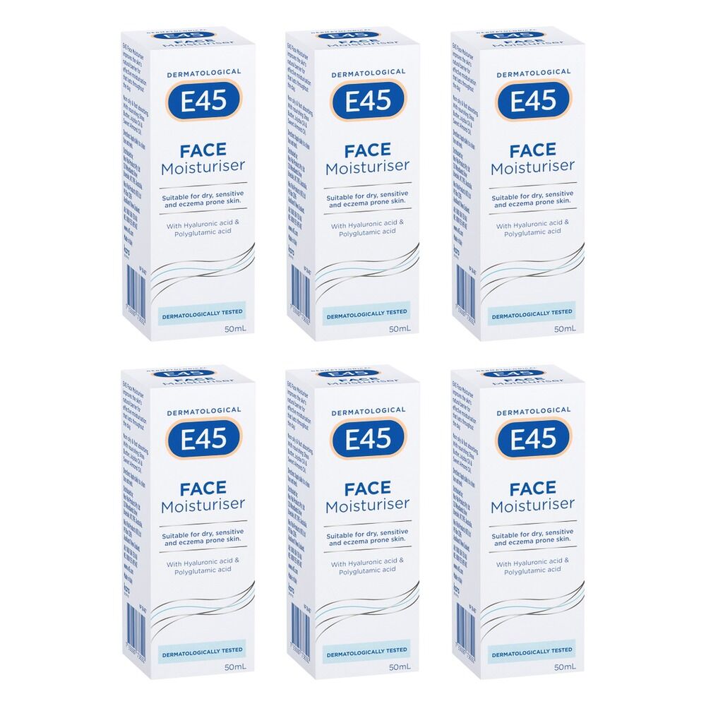 E45 Face Moisturiser 50mL Pack of 6