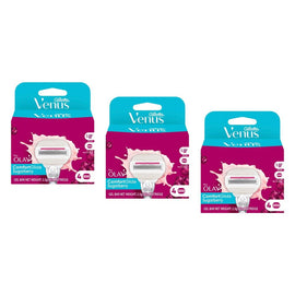 Gillette Venus ComfortGlide Olay Sugarberry Razor Blade Refills 4 Bundle of 3