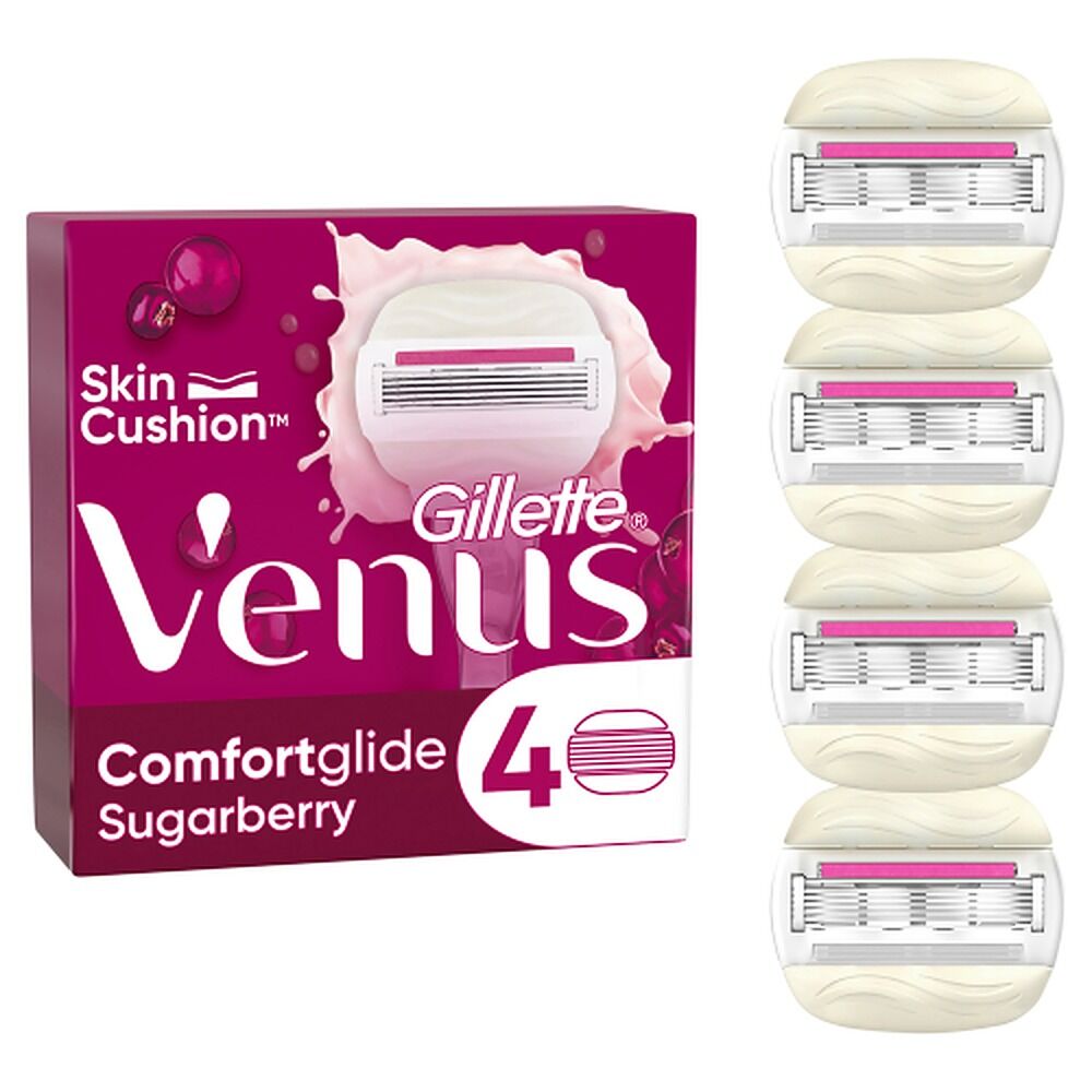 Gillette Venus ComfortGlide Olay Sugarberry Razor Blade Refills 4 Pack