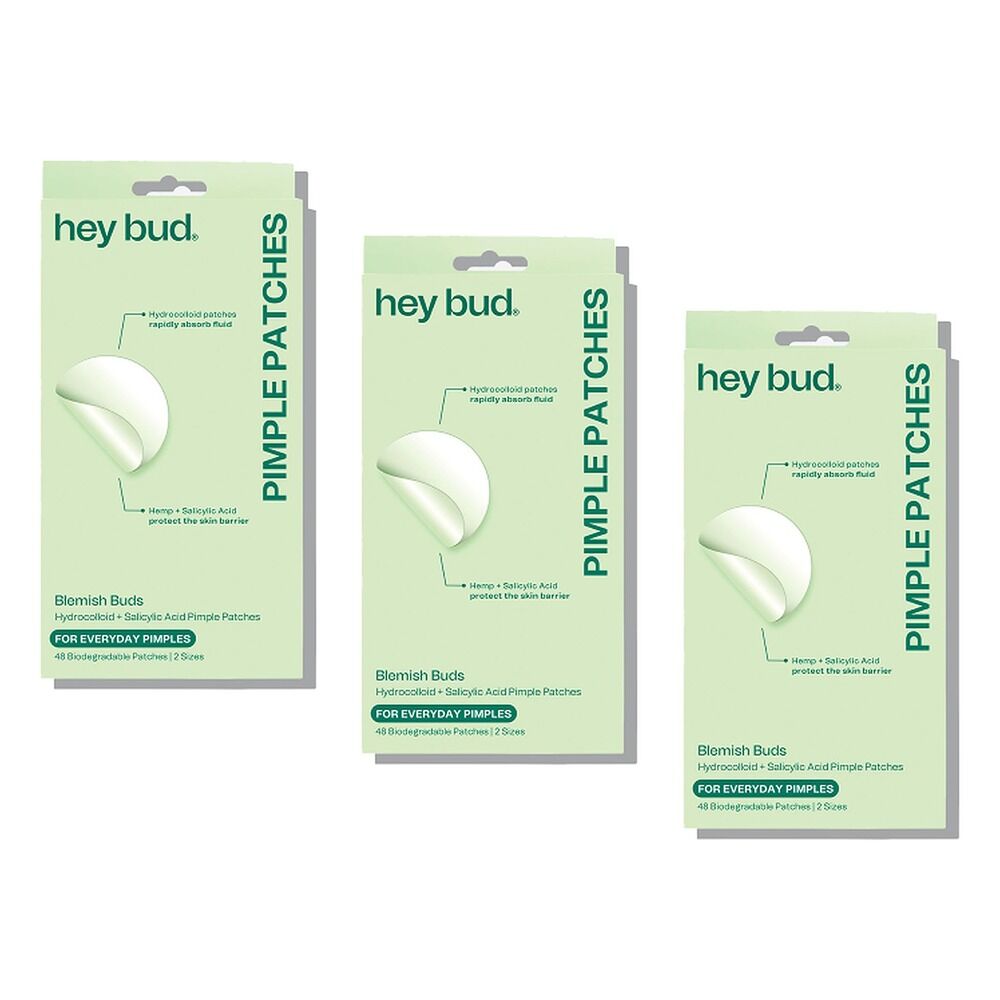 Hey Bud Hydrocolloid + Hemp Acne Patches 48 Patches x 6 Bundle of 3